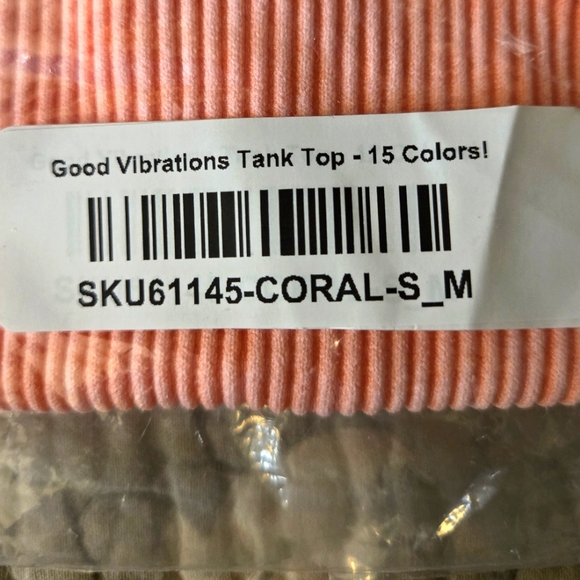 Zenana NWT Coral Tank Top S/M - Picture 6 of 6